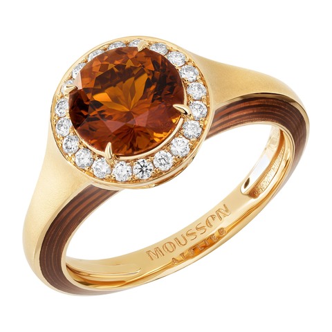 Кольцо с Турмалином и Бриллиантами, Эмаль, R0143-3/3