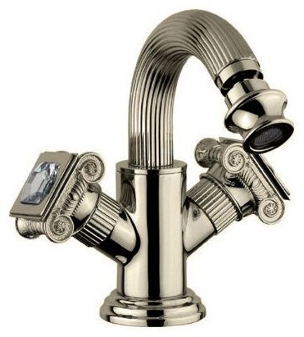 Cezares OLIMP-BS2-02-Sw OLIMP-BS2-02-Sw Смеситель на биде с донным клапаном, бронза, ручки swarowski