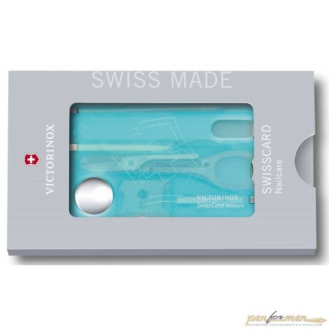 Швейцарская карта Victorinox SwissCard Nailcare 13 функций прозрачный синий (0.7240.T21)
