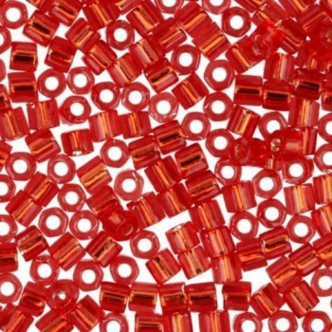Бисер TOHO HEXAGON, цвет рубин внутреннее серебрение (0025C), размер 11, 5 граммов