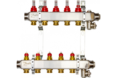 Danfoss 088U0955 SSM-5F Комплект коллекторов с расходомерами и кронштейнами 5 контуров