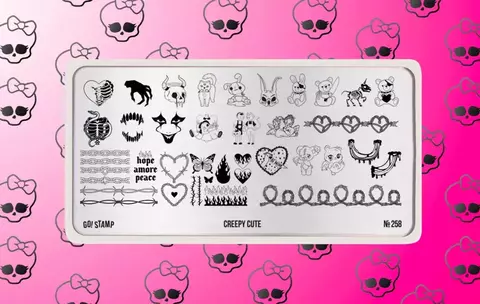 Пластина для стемпинга GO STAMP 258 Creepy Cute