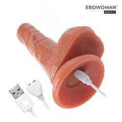 Телесный вибратор Erowoman с возвратно-поступательными движениями и пультом ДУ