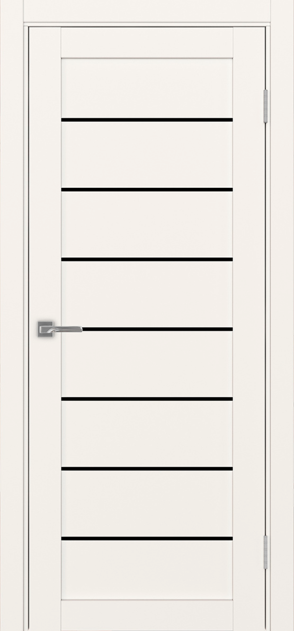 Дверь межкомнатная Оптима Порте Турин 508.12, цвет бежевый, экошпон, стекло лакобель черное