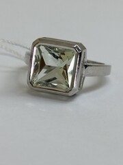 Квадрат празиолит (кольцо из серебра)