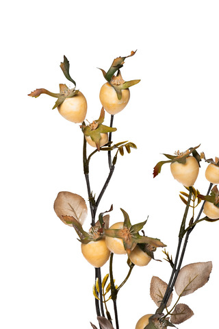 Искусственный цветок 74см Garda Decor Ветка с плодами шиповника 9F78731-WH