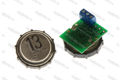 Кнопка (кнопочный модуль) ВКЛ13А-7-4П "13 этаж", круглая, с кодом Брайля