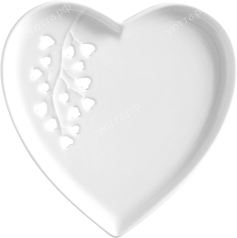 Тарелка (сердце) малая, белая Maxwell & Williams Листья - 1