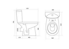Унитаз-компакт Анимо 1WH302132 с горизонтальным выпуском