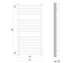 Полотенцесушитель водяной Lemark Ursus - LM72116BL (П16 500x1100), черный