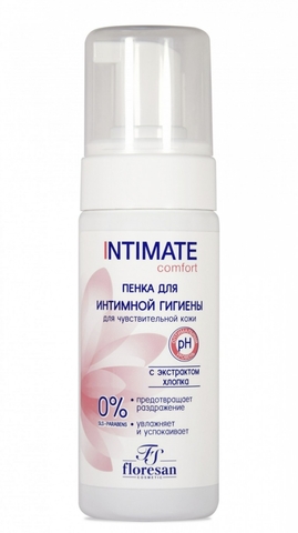 Флоресан INTIMATE Пенка для интимной гигиены с экстрактом хлопка Comfort 150мл Ф-271