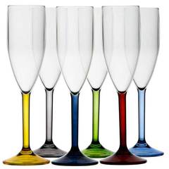 CHAMPAGNE FLUTE -COLOURED BASE, PARTY