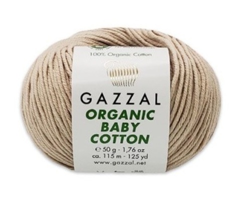 Пряжа Gazzal Organic Baby Cotton 444 холодный беж