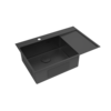 Lemark 9932152 KEZADRA 780L Мойка кухонная с крылом из нерж.стали (чаша слева) цвет:чёрный матовый в комплекте крепеж, арматура сливная с прямоуг.переливом, сифон