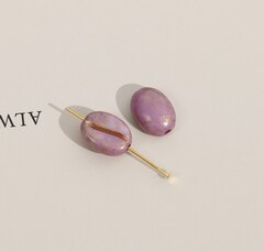 Подвеска Кофе зерно, сиреневый, акрил, 10*8 мм, Ф067