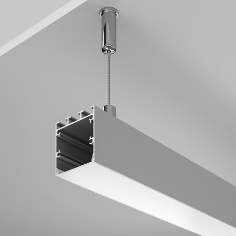 Алюминиевый профиль Maytoni накладной-подвесной 35×35 (Серебро, 2 м), ALM-3535B-S-2M