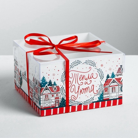 Коробка для 4 капкейка «Всегда верь в чудеса», 16×16×10 см