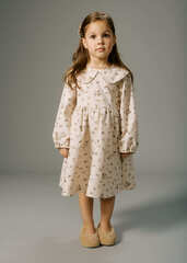 Платье фланель (магнолия на бежевом)