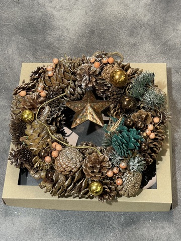 Венок Новогодний «Звезда» 30см