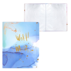 
          Папка с 60 вкладышами Alingar, А4, 310х235 мм, пластик, 400 мкм, мраморный дизайн с надписью "World", голубой