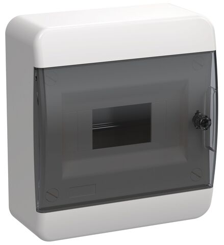 TEKFOR Корпус пласт. ЩРН-П-8 IP41 черн. прозр. дверь IEK
