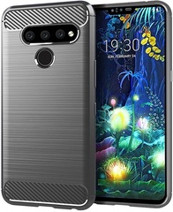 Чехол для LG V50 ThinQ цвет Gray (серый), серия Carbon от Caseport