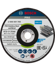 Круг шлифовальный 76х10х4 мм Expert for INOX BOSCH 2608601705
