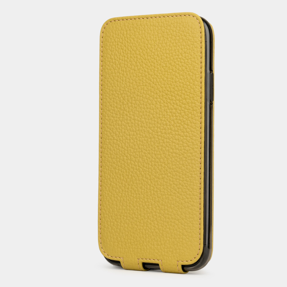 Чехол для iPhone 11 из натуральной кожи теленка, желтого цвета
