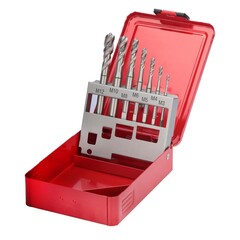 Набор метчиков машинных M3 -M12 HSSE DIN371/376 (Винт., C/2,5P, R35) 7пр Ruko 245062(K)