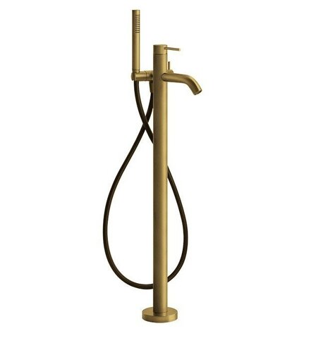Gessi 316 54028#727 Напольный смеситель для ванны с душевой лейкой (внешние части), цвет: Brushed Brass PVD