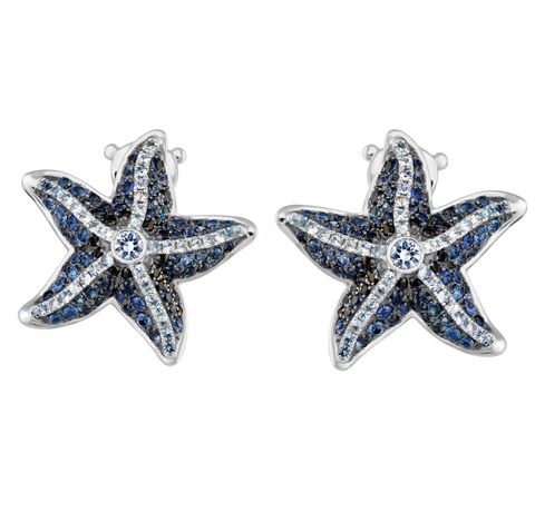 Серьги Морская звезда с Сапфирами, E0242-1/1