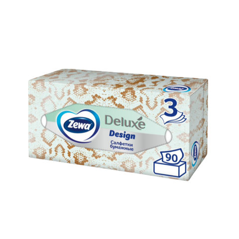 Салфетки бумажные Зева Delux косметические 3сл 90шт, шт