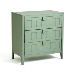 Dipriz Комод деревянный Карлос из массива сосны, 3 ящика, 86x50x90 см, эвкалипт