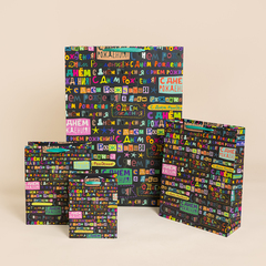 Пакет подарочный XXL вертикальный, С Днем Рождения! (яркое поздравление), 50*70*20 см (Д*В*Ш)