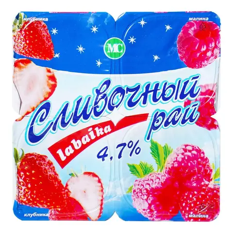 Йогурт Лаббайка 4,7% слив рай клубн мал 115г, шт