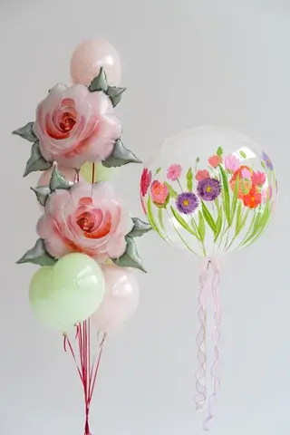 Сет гелиевых шаров Цветочный рай