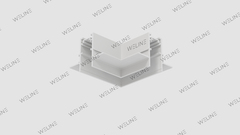 Соединитель угловой горизонтальный для трека "Weline Встраиваемый"