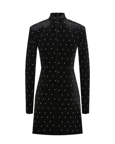 Платье мини с декором из бисера DAN MARALEX