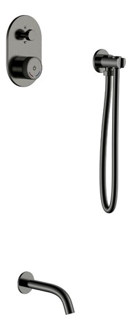 Boheme 154-GM Смеситель встроенный + излив + ручной душ без лейки TECH Gun Metal