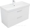 Aquanet 342095 Тумба с раковиной Ирис new 100 подвесная 2 ящ. цв. белый глянец (342095)
