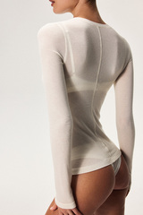 Лонгслив с добавлением кашемира Белый