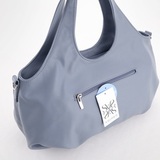 Сумка Саломея 507 гладкий серо-голубой