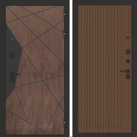 Входная металлическая дверь Бункер БН-14 Американский орех Хомс Дуб кантри темный