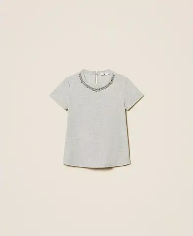 TWINSET Футболка, декорированная стразами