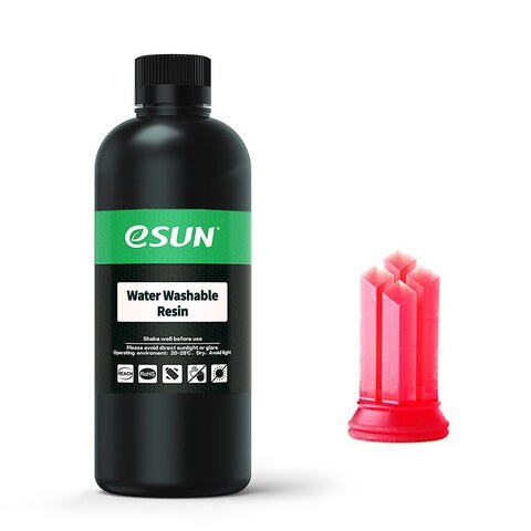Фотополимерная смола eSUN Water-Washable Resin for LCD, 500 г, прозрачный красный, WATERWASHABLERESIN-TR