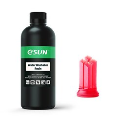 Фотополимерная смола eSUN Water-Washable Resin for LCD, 500 г, прозрачный красный, WATERWASHABLERESIN-TR