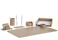 Настольный набор из кожи цвет cafe latte 7 предметов №8