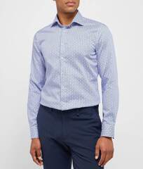 Сорочка мужская Eterna Slim Fit 4168-F170-14 с сине-голубым принтом