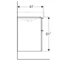 Шкафчик для раковины Geberit Smyle Square, с двумя выдвижными ящиками: B=88.4см, H=61.7см, T=47см, Пекан / Меламин, древесная структура