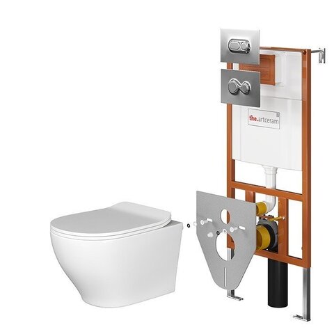 ArtCeram 700.101.01 Ten Комплект: унитаз TEV006 01 + сиденье TEA005 + инсталляция 700.101 + 2 клавиши 702.000.71 и 701.000.71